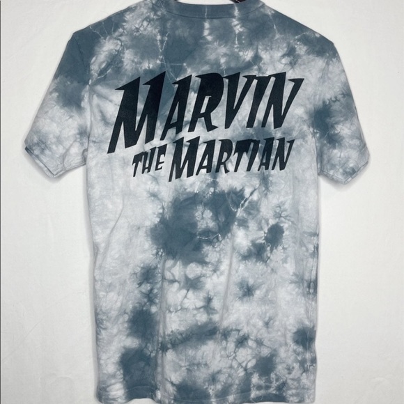 Tailgate Marvin the Martian Faded Blue Gray Tie-Dye T-Shirt - Picture 2 of 5